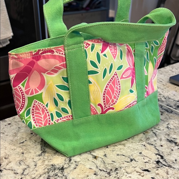 Lilly Pulitzer Vibrant Green and Pink Mini Tote - Picture 4 of 4